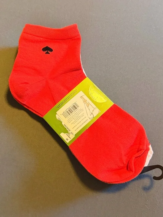 Kate Spade 3-pack Pink Strawberry Quarter Socks - Picture 2 of 3